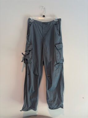 Zara Women's Gray Straight High Waist Cargo Pants